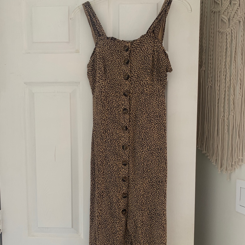 Front split polka dot dress